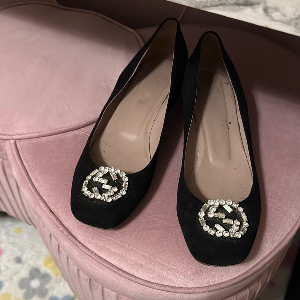 Gucci Black Embellished Women's Shoes